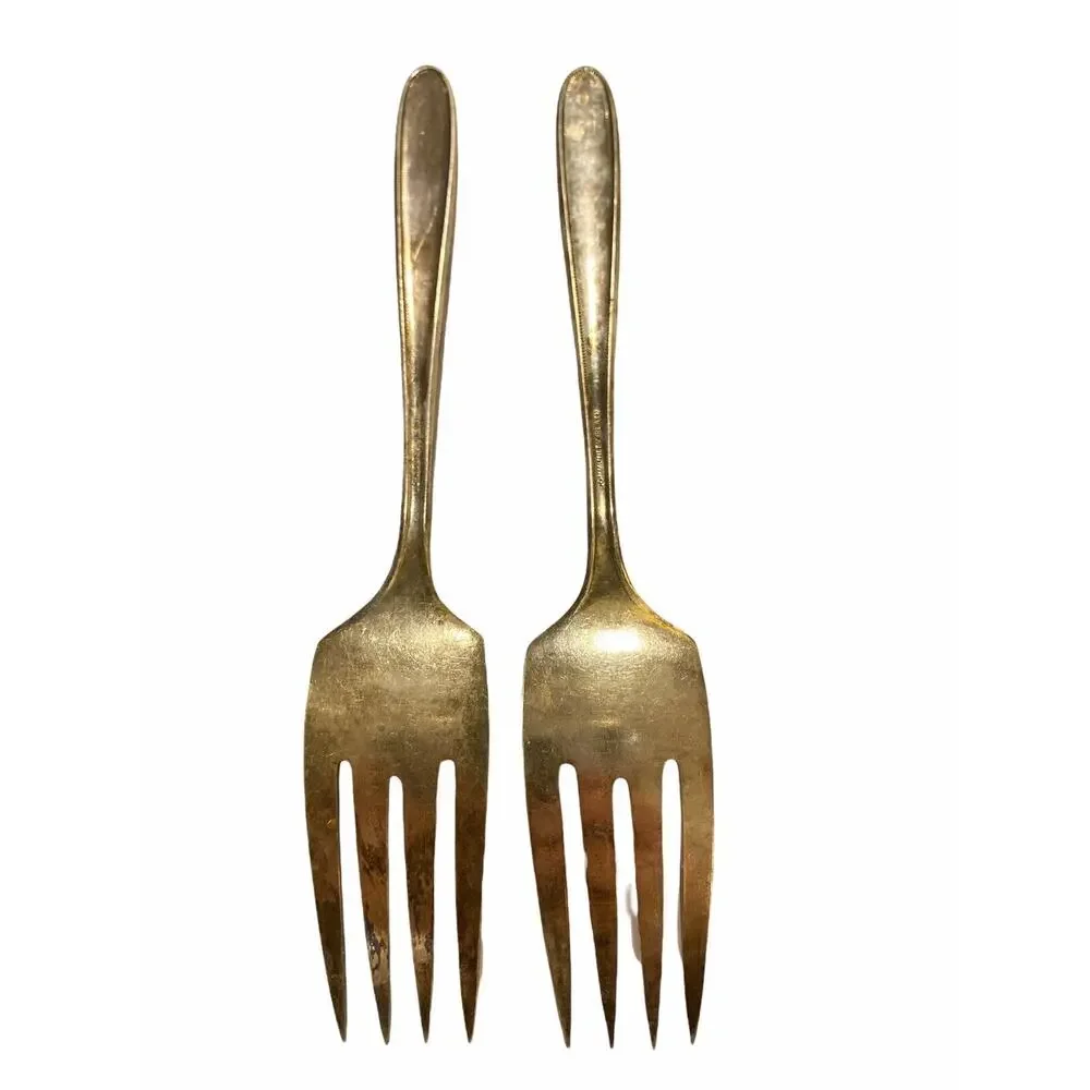 Set of 2 Grosvenor by Oneida Individual Salad Forks Silverplate 6 1/4